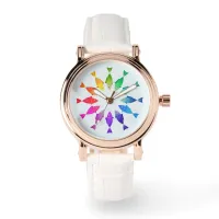 Rainbow fish in ocean cute colorful pattern Watch