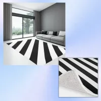 Simple Black and White Stripes | Rug