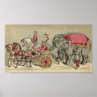 Circus Elephants and Horses Poster