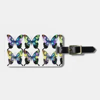 Aqua, Pink, and Yellow -  Elegant Butterflies Luggage Tag