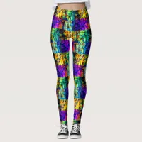 Abstract cubes purple leggings