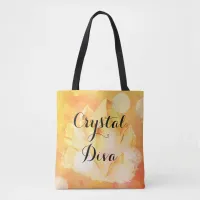 *~* Faux Citrine Crystals  Yellow & Gold Tote Bag