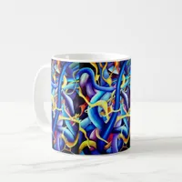 Contemporary Blue Abstract - Depth Illusion Coffee Mug