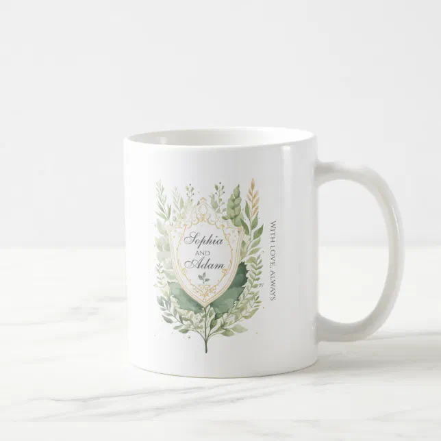 Rustic Greenery Shield Wedding Customize  Coffee Mug