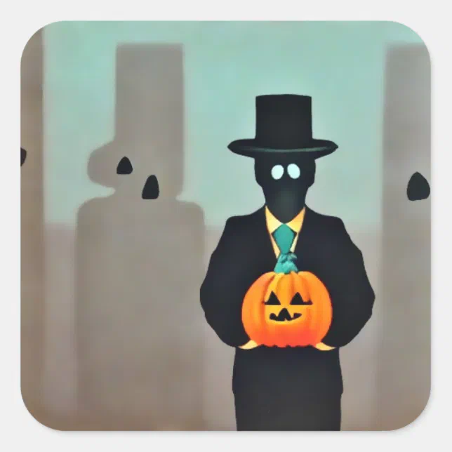 Stylish Halloween Monster Paper Sachets with Square Sticker