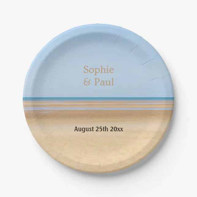 Beach Wedding Paper Plates