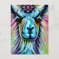 Colorful Llama Postcard