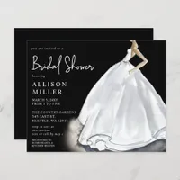 Budget Wedding Dress Bridal Shower Invitation