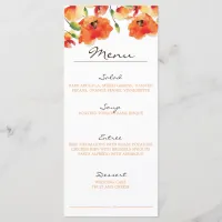 Summer Golden Poppy Wedding Menu