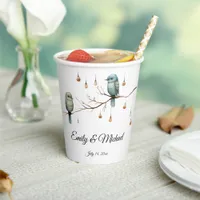 Rustic Woodland Love Birds Celebration Paper Cups