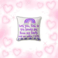 Christian Prayer for kids Purple & Pink | Throw Pillow