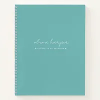 Teal Aqua Blue Letters to Daughter Memory Notebook