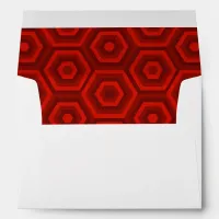 Red Hexagon-Lined Envelope with Return Address