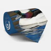 Handsome Bufflehead Duck at the Winter Pond Neck Tie