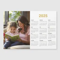 2025 Photo Calendar | Full Year Gold Magnetic Card