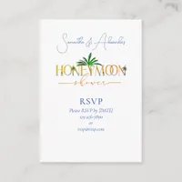 Tropical Beach Sunset Honeymoon Fund Couple Shower Enclosure Card