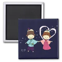 Sock Monkey Tanabata Magnet(Square) Magnet