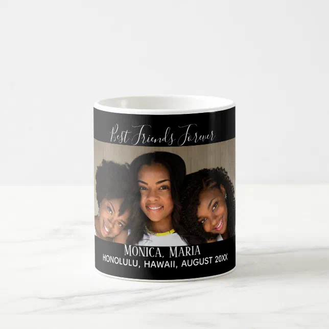 Custom photo best friends forever blush pink mug