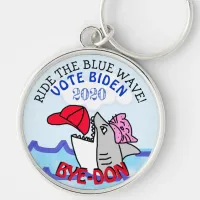 Ride the Blue Wave, Vote Biden 2020 Election Bye Keychain