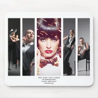 Modern Glamor Retro Style Portfolio Photo Collage Mouse Pad