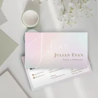 Elegant Pastel Whimsical Pink Business Card