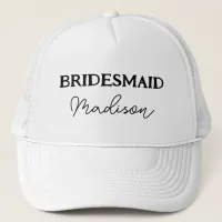 Bachelorette Party Bridesmaid Black And White Trucker Hat