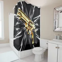 Clint Eastwood Gun Action Shower Fun Play Shower Curtain