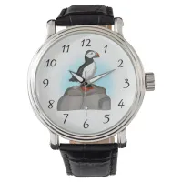 Cute Hand drawn Puffin Watch