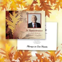 Painted Fall Leaves Death Anniversary Memorial Invitation