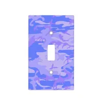 Camouflage Pastel Blue Abstract Pattern Light Switch Cover