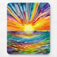 Pretty Vibrant Colorful Sunset over the Water Mouse Pad
