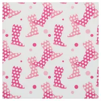 Pink Polka Dot Wellington Boot Pattern Fabric