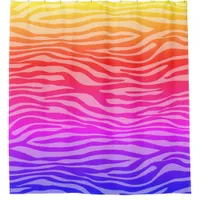 Zebra Print Orange Pink Purple Ombre Shower Curtain