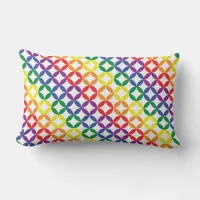 Trendy Chic Rainbow Diamonds Pattern Lumbar Pillow