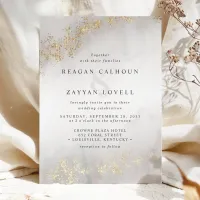 Modern Luxe Gold Flecks Gray Mist Invitation