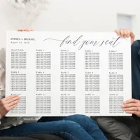 Wedding Seating Chart Elegant Modern Calligraphy Foam Board