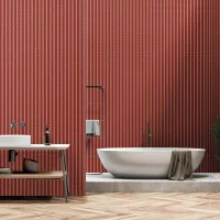 Vertical Red & Colorful Stripes Pattern Wallpaper