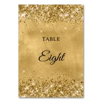 Glittery Gold Wedding Table Number