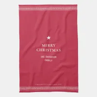 Modern Christmas Celebration Simple Custom Family  Kitchen Towel