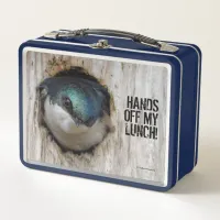 Mad Tree Swallow Songbird in Nestbox Metal Lunch Box