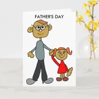 Best Daddy Father Daughter Cartoon Father's Day Card