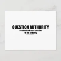 Question Authority Postcard