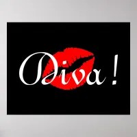 Red Diva Kiss Poster