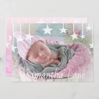Whimsical Stars Baby Photo Birth Announcement