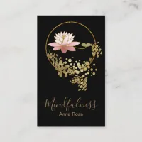 *~* Lotus Meditation Yoga Mindfulness Gold Glitter Business Card