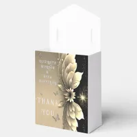 Modern Metallic Gold Floral Wedding Invitation Favor Boxes