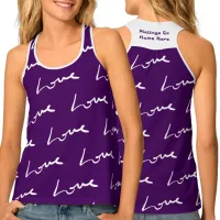 Love Repeating Pattern | Purple Plum Name  Tank Top