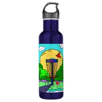 Disc Golf Pixel Art Stainless Steel Water Bottle