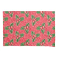 Festive Christmas Holly Pillow Case