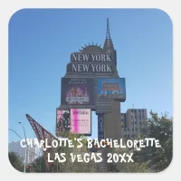 Party In Las Vegas | Bachelorette Name And Photo Square Sticker